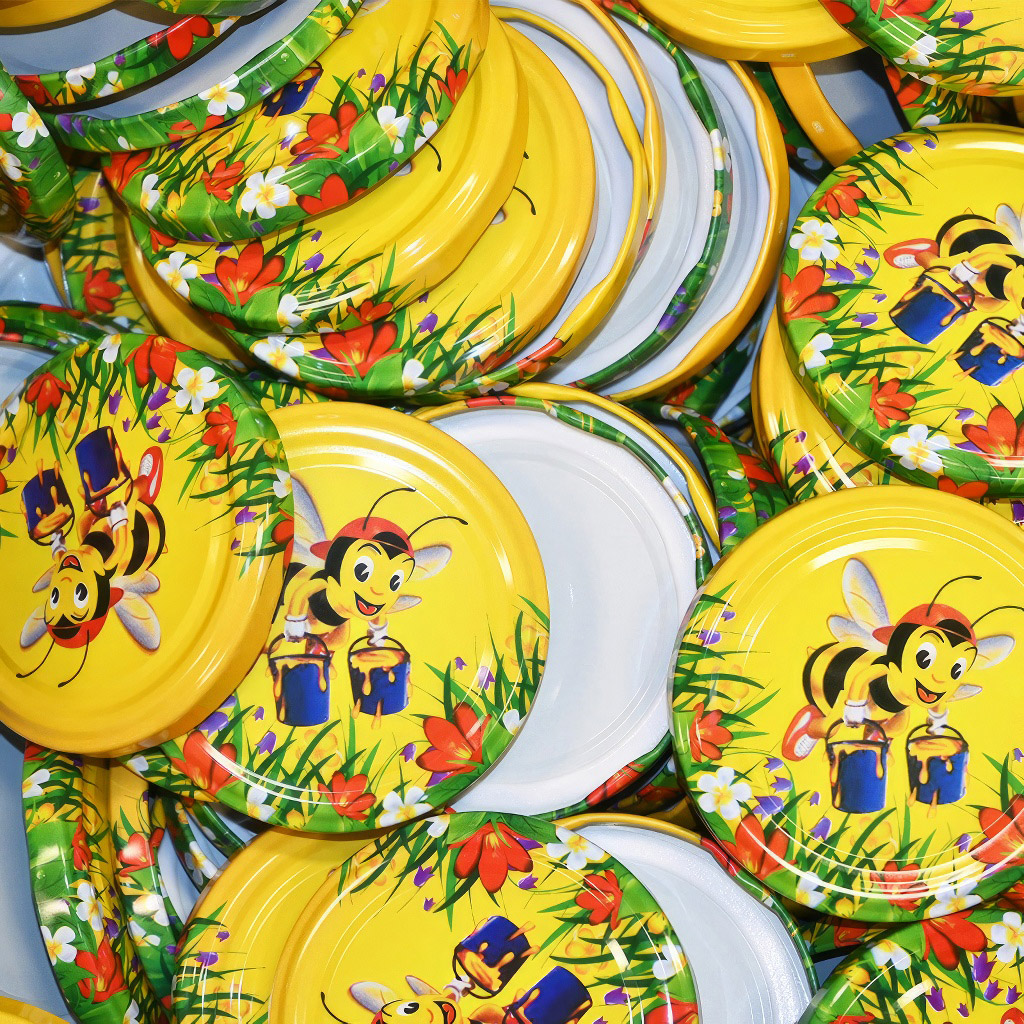 Víčko na sklenici TO 82 - malovaná včelka - celá krabice - HO1