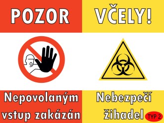 POZOR VČELY - cedule - typ 2