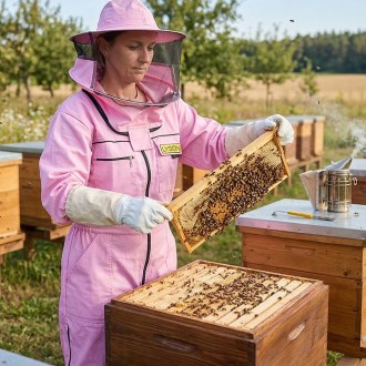 Včelařská kombinéza s kloboukem - fialová - Lysoň, vel.: S-XXXXL