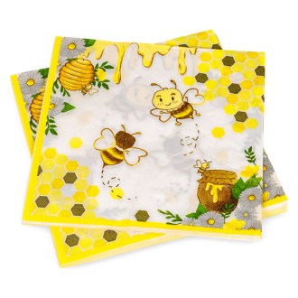 Papírové ubrousky „Včela s medem a pláství“ - 20 ks