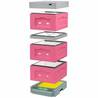 Polystyrenový úl 39 x 24 lakovaný, varroadno - typ II - růžová