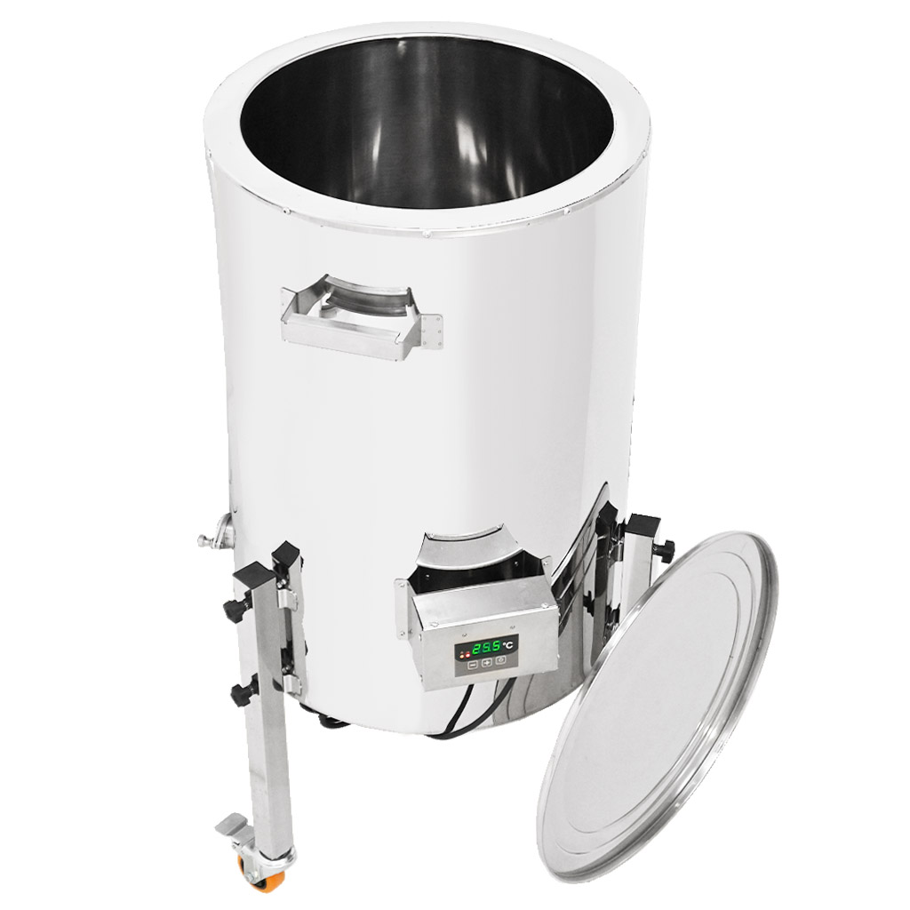 Stáčecí dekrystalizační nádoba s ohřevem Mellarius MaxiLine 230 V - 74 litrů / 100 kg